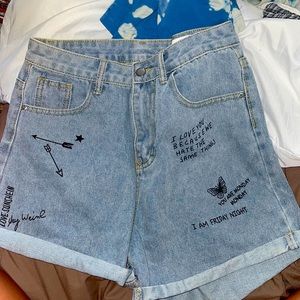 shein jean mom shorts, worn once!